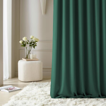 ROOM99 Aura Silver Eyelet Curtain, 180 x 280 cm (W x H) Modern Sliding Curtain for Living Room, Bedroom, Bottle Green, 1 Piece