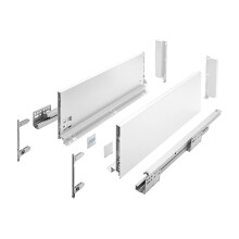 GTV Axis Pro Drawer Runners, Drawer Runners with Full Extension, White, Load Capacity up to 40 kg, Push to Open Systems, Free Access, Width: 350 mm