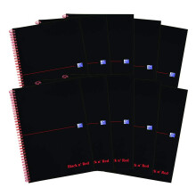 Black n Red Notebook Soft Cover Wirebound Perforated 90gsm Ruled 100 Pages A4 Ref F66368 [Pack of 10]