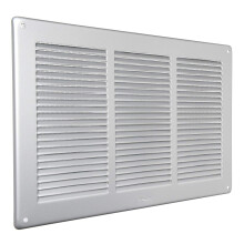 The Ventilation GAL3424R Corner Ventilation Grille in Painted Aluminium, Silver, for Removing with Insect Net Dimensions: 340 x 240 mm