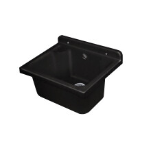 Negrari Pilozzo Resin Wall Sink, Acid Resistant in Common Use, Moisture Resistant, Drain Kit Included, W42 x D34 x H21, Glitter Black