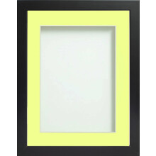 Frame Company Connolly Range Black Wooden Picture Photo Frame with Lemon Bon Bon Mount, 24x20 for pic size 20x16 *Choice of Sizes* Fitted with Perspex
