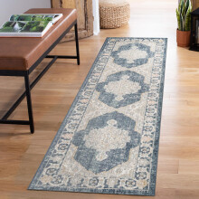 Rugs by Desire Maia Non-Slip Washable Soft Runner Rug, Navy, 60x220cm