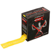 THERABAND CLX Latex-Free Resistance Band, 110 Loops for Pilates, Home Gym, Professional Physical Therapy & Fitness Equipment, 22 Metre, Yellow, Light