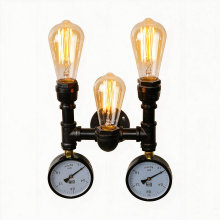 Applique Murale Rétro En Métal, 3 Lampes, Noire, Ampoules E27, Usage Intérieur, Style Industriel