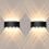 Applique Murale Led Moderne, 8W, 3000K, Blanc Chaud, Led Intégrée, Noire, Non Dimmable, 2PCS 1