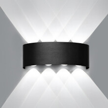 Applique Murale Led Moderne, 8W, 4000K, Blanc Froid, Led Intégrée, Noire, Non Dimmable
