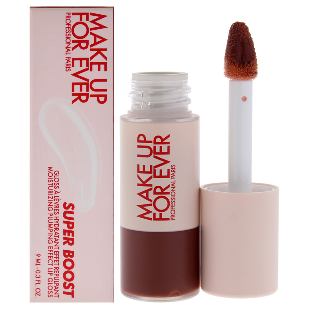 Make Up For Ever Super Boost Plumping Lip Gloss Anywhere Caffeine 9ml Full Size - Image 5