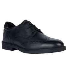 (6.5 UK Child, Black) Geox Boys J Zheeno B Leather School Shoes