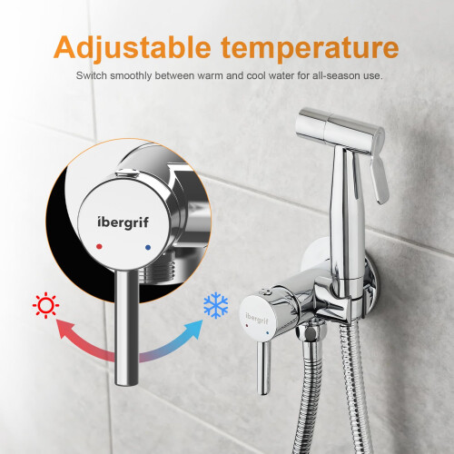 Ibergrif Concealed Handheld Bidet Mixer Tap, Chrome 1