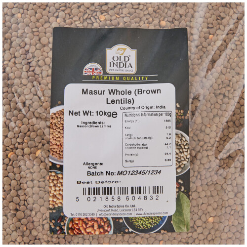 Old India Masur Whole (Brown Lentils) 10kg 1