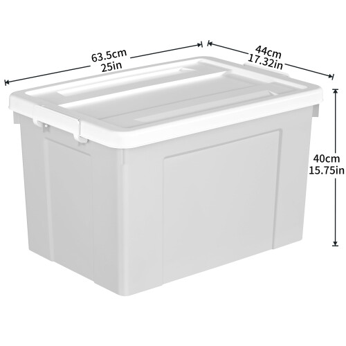 Cetomo 90L*3 Storage Boxes, Plastic Storage Box with Lids, Organizing Container with Secure Latching Buckles, Stackable, Nestable 2