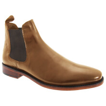 (8 UK, Tan) Kensington Classics Mens Twin Gusset All Leather Chelsea Boots