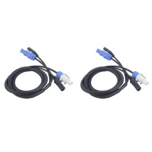 2X voor 'DMX Powercon-Kabelcombinatie van Powercon-Stekker en DMX XLR-Signaallijn voor Lichtstroomaansluiting en Signaaldoorvoer