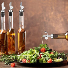 Dosatori nel Acciaio Inossidabile Ponderato Dispenser per Olio D'Oliva Beccuccio per Bottiglie di Liquore Dosatore Automatico per Olio (Argento, 24