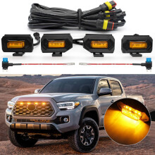 2X New Centre Grille 12V LED Small Yellow Light Retrofit Carabiner for 2020 Tacoma TRD Off-Road Trim Light