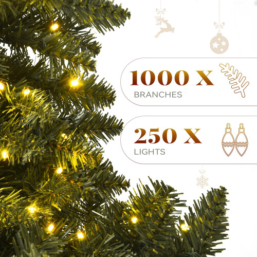 YITAHOME 6ft Prelit Green Artificial Hinged Christmas Tree with Remote 1