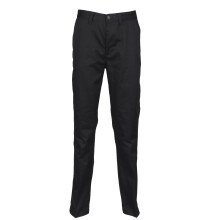 (40R, Black) Henbury Mens 65/35 Flat Fronted Chino Trousers