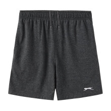 (7-8 Years, Charcoal Marl) Slazenger Boys Logo Elasticated Waist Sweat Shorts