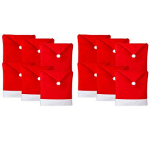 12 Pcs Christmas Chair Covers Santa Hat Chair Covers for Dining Room Holiday Christmas Decorations Red