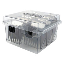 2X Grille Boîte de Rangement de Base pour 8 Pièces Séries Tondeuse à Cheveux Tondeuse Limite Peigne Guide Peigne Outil de Coiffeur pour Guide