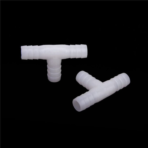 20pcs 12mm Plastic Equal Tee Connector Barbed Pipe Fitting Air/Water Hose Joiner