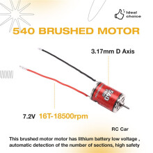 RC-Borstelmotor, 540 High Torsion Low Noise Motor 16T-18500rpm voor Arrma voor  voor  voor Axial SCX10 D90 RC-Auto
