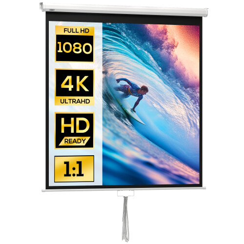 Homcom Pantalla de Proyector Blanco 162.5 x 8 x 162 cm
