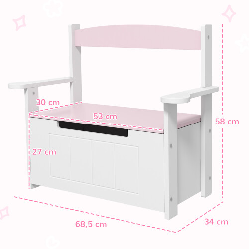 Baúl de Juguete Rosa 68.5 x 34 x 58 cm 2