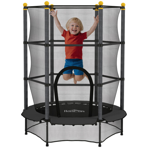 Homcom Cama Elástica Infantil Negro 140 x 140 x 190 cm