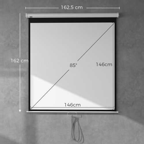 Homcom Pantalla de Proyector Blanco 162.5 x 8 x 162 cm 2