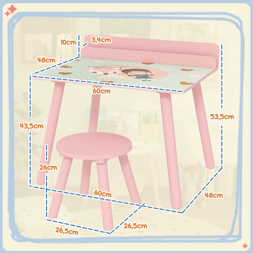 Muebles Infantile Rosa 60 x 48 x 53.5 cm 2