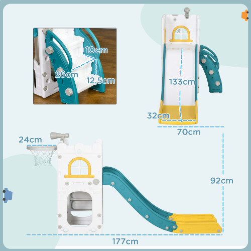 Tobogán Infantil Bicolor 70 x 177 x 92 cm 2