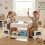 Homcom Mesa para Niño Marrón 61.5 x 61.5 x 48 cm 2