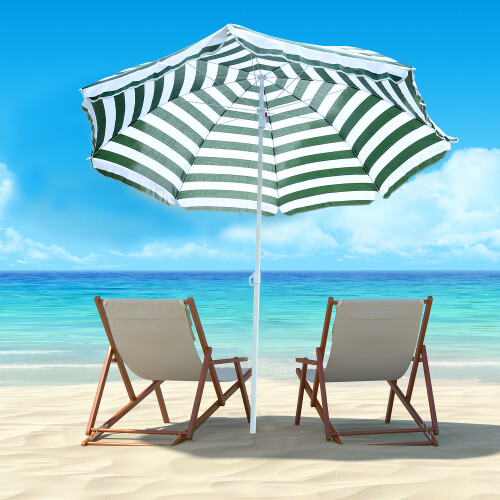Outsunny Sombrilla de Playa Bicolor 180 x 180 x 200 cm 1