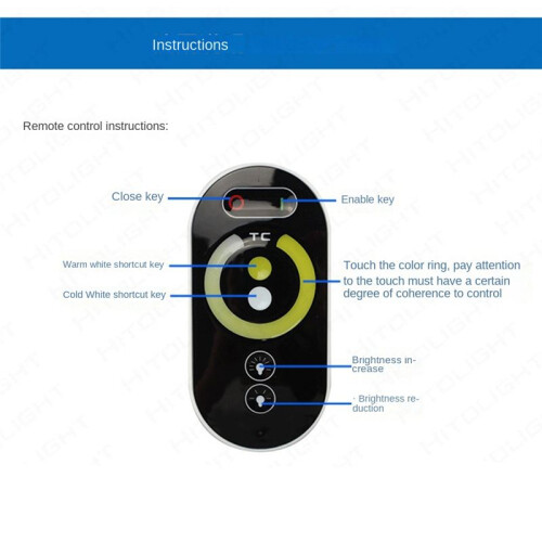 DC12-24V LED Strip Light RF Touch Remote Controller Dimmer pour 5050 RGB Tape Lights Adjust Brightness 2