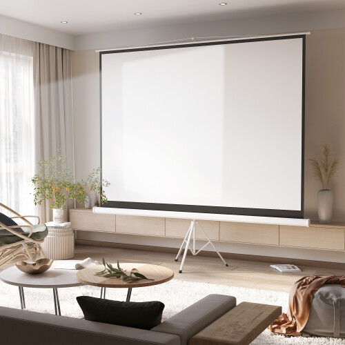 Homcom Pantalla de Proyector Blanco 244 x 0 x 183 cm 1