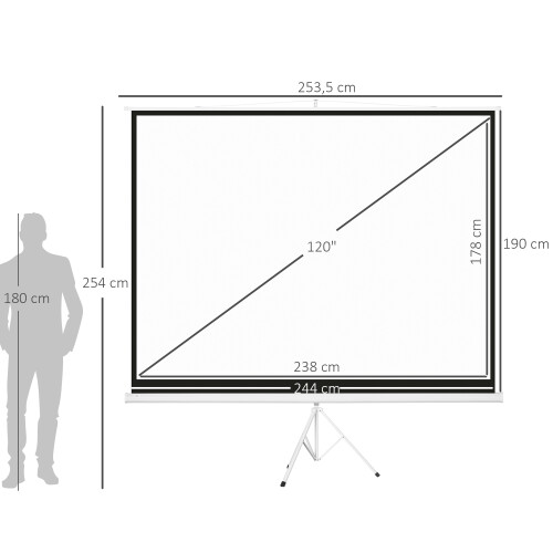 Homcom Pantalla de Proyector Blanco 244 x 0 x 183 cm 2
