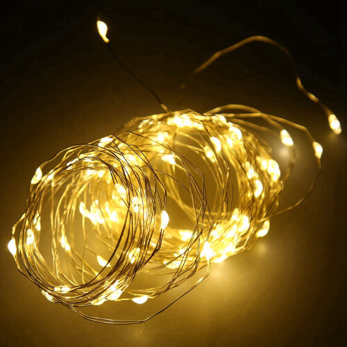 4X Solar String Lights, 10M 100LED Outdoor String Lights, Waterproof Decorative String Lights (Warm White)