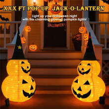 3FT Halloween Pumpkin Decorations, 8 Modes Battery Operated Halloween Lights, for Indoor Outdoor Home, Party, Yard