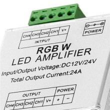 2X RGB/RGBW 5050 LED Strip Amplifier Controller Work with 4Pin/5Pin DC12V/DC24V 5050SMD LED Strip