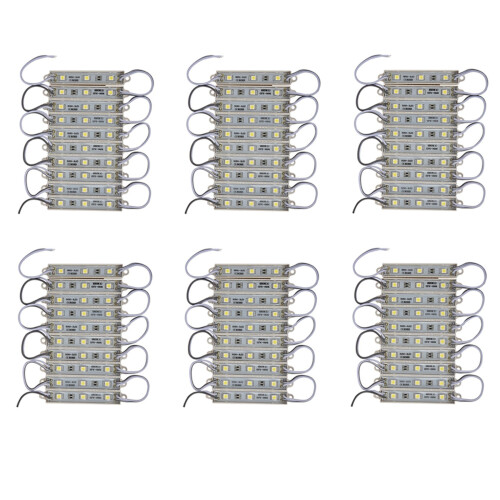 60Pcs 5050 SMD 3 LED Module LED Strip String Light Waterproof  12V Cool White 1