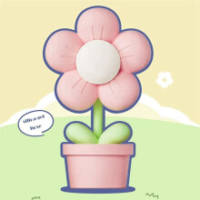 Luz Noturna de Flor de Desenho Animado Operada Por Bateria, Lâmpada de Cabeceira Ajustável Linda Flor Luz Decoração de Quarto Infantil Rosa