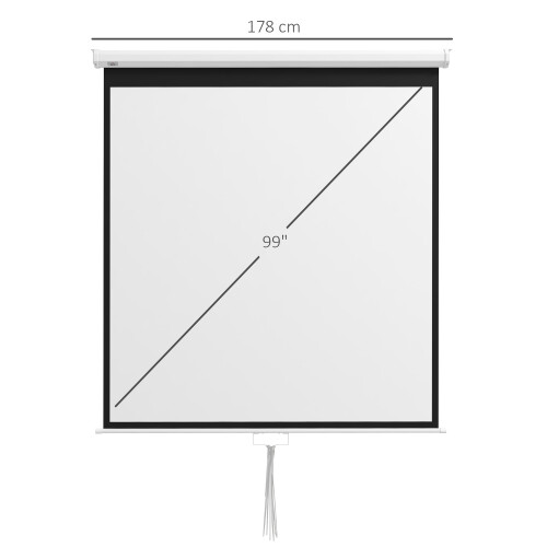 Homcom Pantalla de Proyector Blanco 178 x 178 cm 2