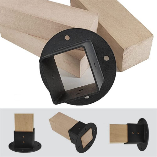 2Pcs 2X2 Square Fence Pole Flange Base Pergola Post Base Brackets Kit,Heavy Duty Wall Mount Post Anchor Base Brackets 2