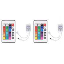 2X 24 Keys Remote Control+DC12V LED Controller RGB Control Box IR Light Strip Controller for 5050 2835 RGB Light Strip