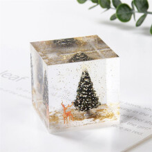 Mesa Art Deco Cubo Árvore de Natal Estatuetas Interior Sala Mesa Brilho Decorado Presentes
