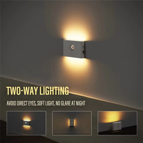 LED Intelligent Sensor Night Light USB Charging Motion Sensor Wall Light for Bedroom Corridor Cabinet Lighting,A 1