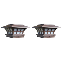 2X Solar Post Lamp Outdoor Waterproof Column Light for Garden Wall Lamp Garden Fence Landscape Lamp for Gate Garden