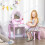 ZONEKIZ Tocador Infantil Rosa 65.5 x 46 x 93 cm 5